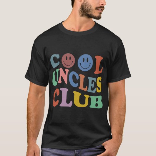 Retro Groovy Cool Uncles Club Smile Face Funny New T-Shirt (Vorderseite)