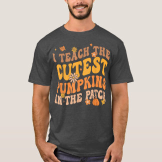 Retro Groovy Cooler Kürbis im PatchHalloweenhain T-Shirt