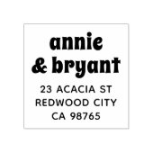 Retro Groovy Couple Names Chic Boho Rücksendeadres Gummistempel (Prägung)