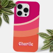 Retro Groovy Curve Pink Orange Personalisiert Case-Mate iPhone Hülle