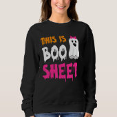Retro Groovy Cute Ghost Spooky Halloween This Is B Sweatshirt (Vorderseite)