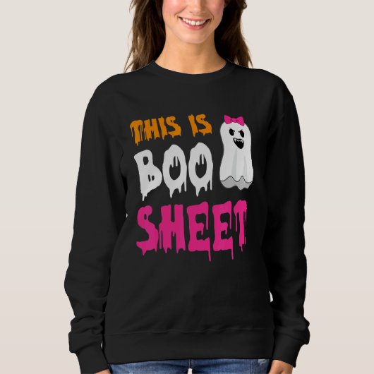 Retro Groovy Cute Ghost Spooky Halloween This Is B Sweatshirt (Vorderseite)