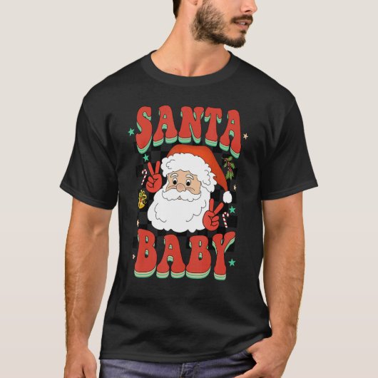 Retro Groovy Cute Santa  Christmas Men Women Kids T-Shirt (Vorderseite)
