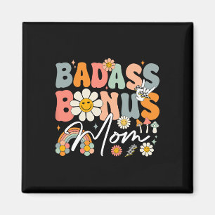 Retro Groovy D-Bonus-Mom StepMom 70er Mothers Day Magnet