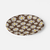 Retro Groovy Daisies Spring Daisy Boho Brown Pappteller (Schrägansicht)