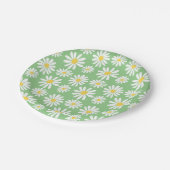 Retro Groovy Daisies Spring Daisy Boho Sage Pappteller (Schrägansicht)