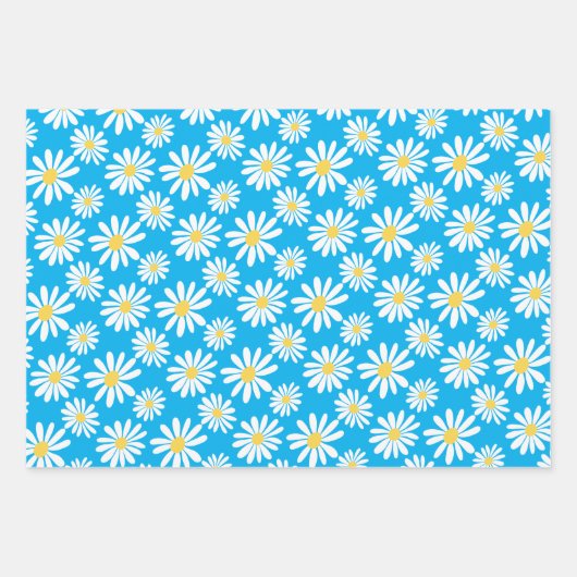 Retro Groovy Daisies Spring Daisy Pattern farbenfr Geschenkpapier Set (Vorderseite 2)