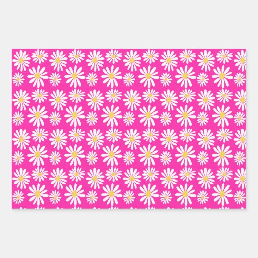 Retro Groovy Daisies Spring Daisy Pattern farbenfr Geschenkpapier Set (Vorderseite)