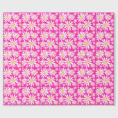 Retro Groovy Daisies Spring Daisy Pattern Pink Geschenkpapier (Flach)