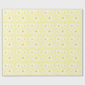 Retro Groovy Daisies Spring Pattern Pastellgelb Geschenkpapier (Flach)