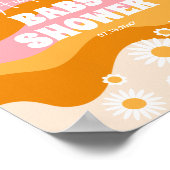 Retro Groovy Daisy Baby Shower Welcome Poster (Ecke)