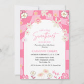 Retro Groovy Daisy Boho Valentine Baby Shower Einladung (Vorderseite)