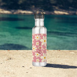 Retro Groovy daisy boho Wüste rosa personalisiert Edelstahlflasche<br><div class="desc">Retro Groovy Boho Wüste rosa personalisierten Namen Wasserflasche,  Bräunungsgeschenke,  Geburtstagsparty Geschenke für Mädchen.</div>