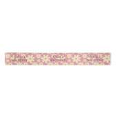 Retro Groovy daisy boho Wüste rosa Satinband (Vorderseite)