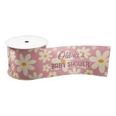 Retro Groovy daisy boho Wüste rosa Satinband (Spule)