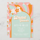 Retro Groovy Daisy Brautparty Einladung (Vorne/Hinten)