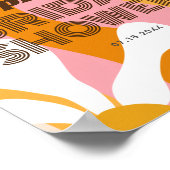 Retro Groovy Daisy Bridal Shower Welcome Poster (Ecke)