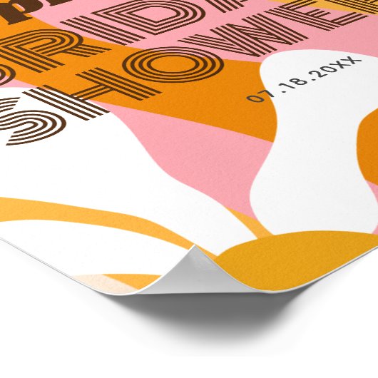 Retro Groovy Daisy Bridal Shower Welcome Poster (Ecke)