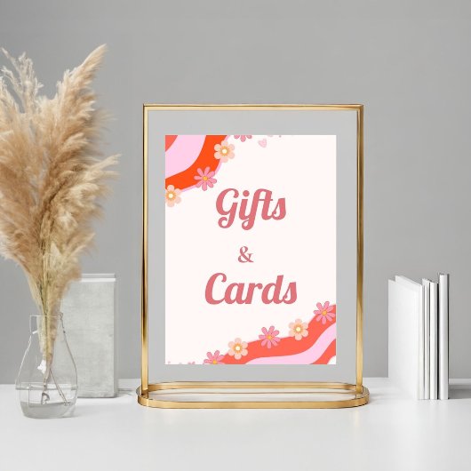 Retro Groovy daisy Flower gift & Card Geburtstag Poster