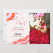 Retro Groovy daisy Groovy Erwachsenen-Spielplatz V Einladung (Vorderseite)