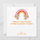 Retro Groovy Daisy Pumpkin Hippie Erntedank Karte (Rückseite)