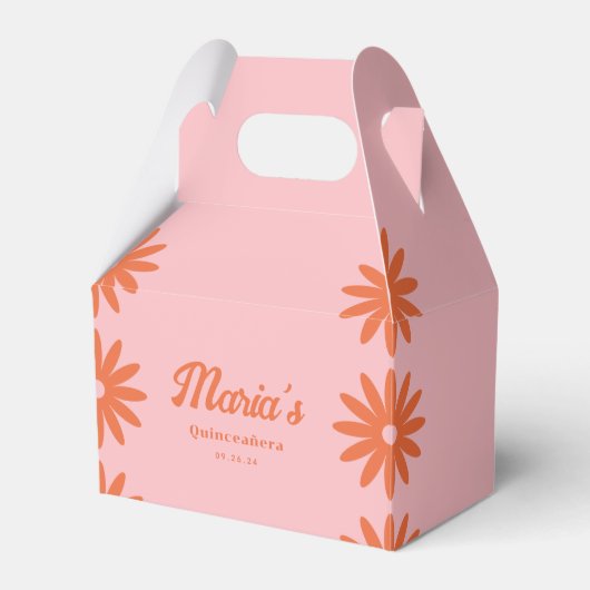 Retro Groovy Daisy Quinceanera Geschenkschachtel (Vorderseite)