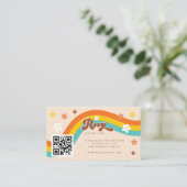 Retro Groovy Daisy Seventies Wedding RSVP Hippie Begleitkarte (Stehend Vorderseite)