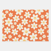 Retro Groovy Daisy Wrapping Paper Sheets - Pink Bo Geschenkpapier Set (Vorderseite 3)
