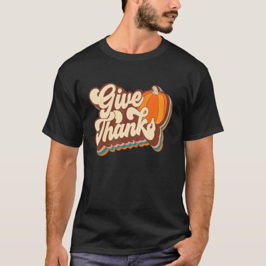 Retro Groovy Danke an Y'all Fun Herbstlaube als T-Shirt (Vorderseite)