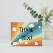 Retro Groovy - Danke  Postkarte (Stehend Vorderseite)