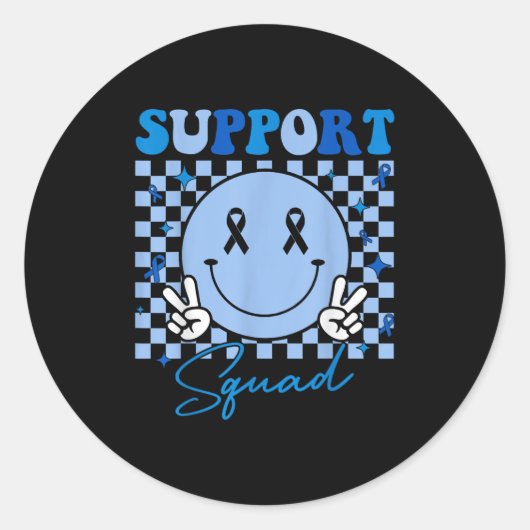 Retro Groovy Diabetes Bewusstsein Männer Frauen Ki Runder Aufkleber (Vorderseite)