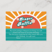 Retro Groovy Diaper Raffle Card Sunny Baby Dusche Begleitkarte (Vorderseite)