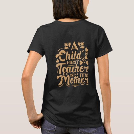 Retro Groovy Die Mutter eines Kinderlehrers T-Shirt (Rückseite)