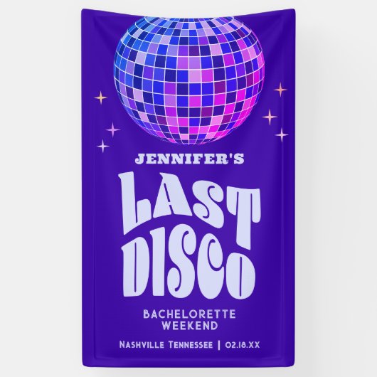 Retro Groovy Disco Bachelorette Banner (Vertikal)