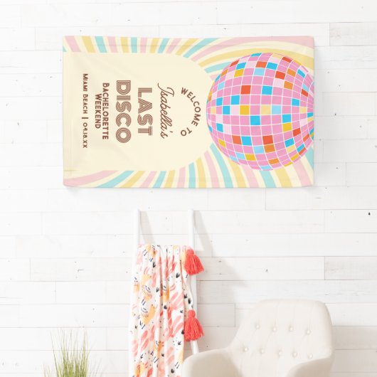 Retro Groovy Disco Bachelorette Banner (Insitu)
