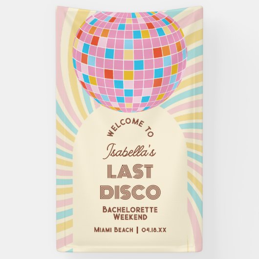 Retro Groovy Disco Bachelorette Banner (Vertikal)