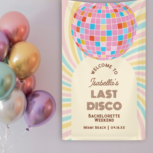 Retro Groovy Disco Bachelorette Banner