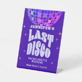 Retro Groovy Disco Bachelorette Sockelschild (Vorderseite)