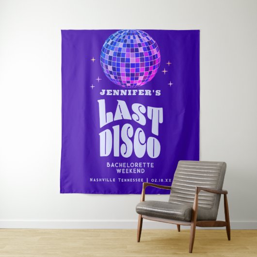 Retro Groovy Disco Bachelorette Wandteppich (Beispiel)