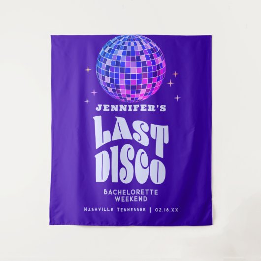 Retro Groovy Disco Bachelorette Wandteppich (Vorderseite)