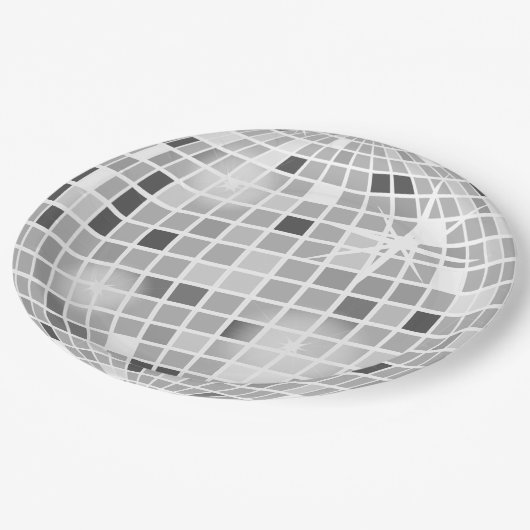 Retro GROOVY Disco Ball Brautparty Pappteller (Schrägansicht)