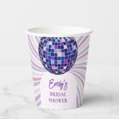 Retro-Groovy-Disco-Brautparty Pappbecher (Vorderseite)