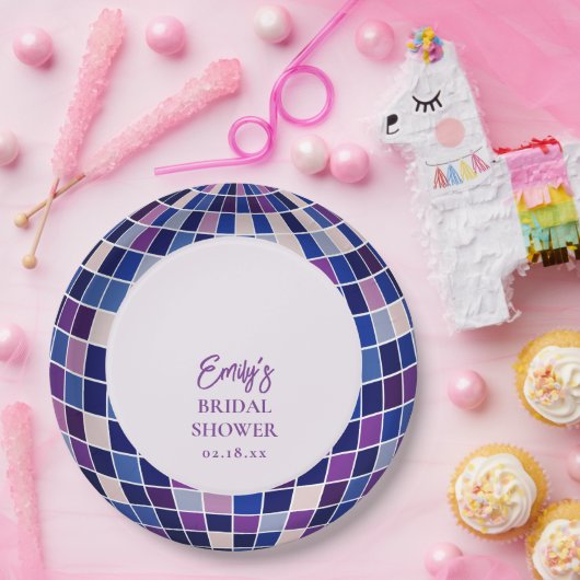 Retro Groovy Disco Bridal Shower Pappteller (Party)