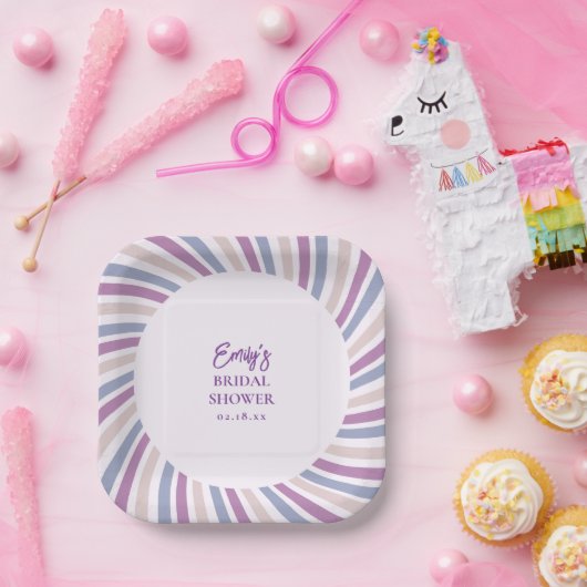 Retro Groovy Disco Bridal Shower Pappteller (Party)