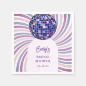 Retro Groovy Disco Bridal Shower Serviette (Vorderseite)