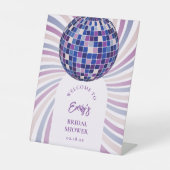 Retro Groovy Disco Bridal Shower Welcome Sockelschild (Vorderseite)