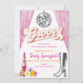 Retro Groovy Disco Einladung (Vorderseite)