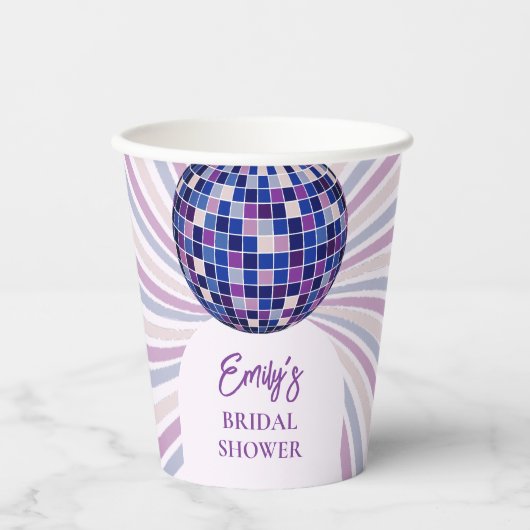Retro-Groovy-Disco-Junggesellinnenabschied Pappbecher (Vorderseite)