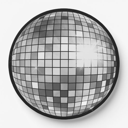 Retro Groovy Disco-Kugel Pappteller (Vorderseite)