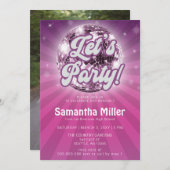 Retro Groovy Disco Party Foto Abschluss Einladung (Vorne/Hinten)